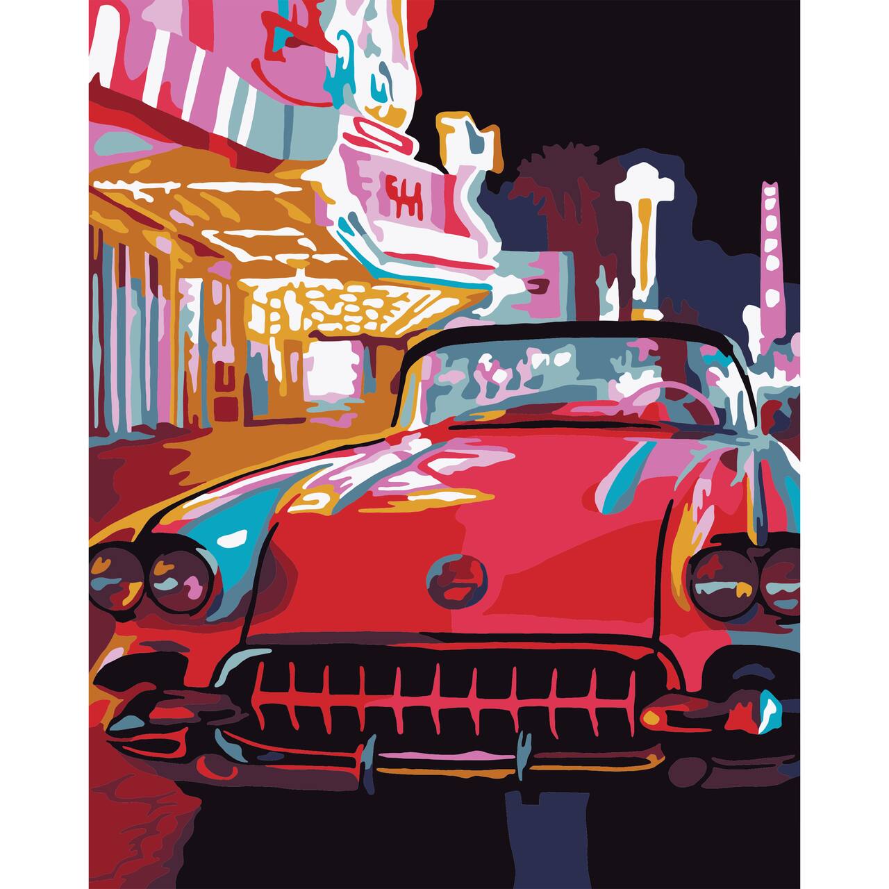 8" x 10" Vintage Car Paint-by-Number Kit with Wood Display Hanger by Artist's Loft®